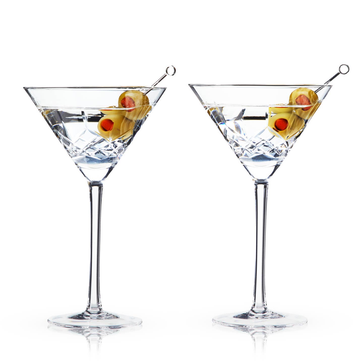 Viski - Admiral™ Vintage-Style Crystal Martini Glasses - Set of 2