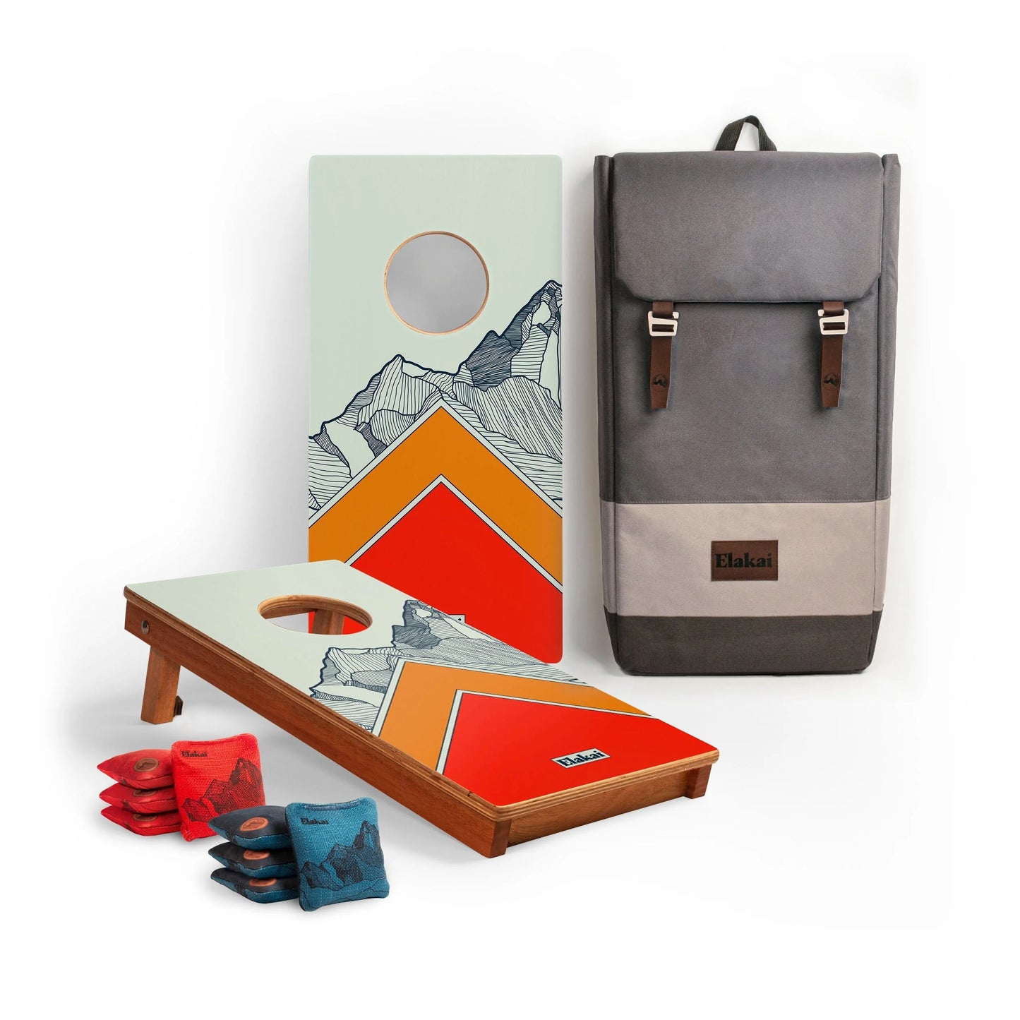 1ft x 2ft Travel Mount Elakai Mahogany Pathfinder Cornhole Board Set