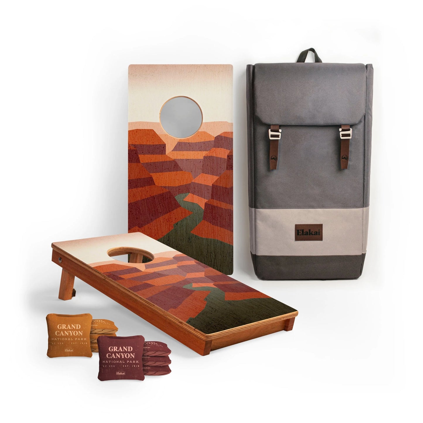 1ft x 2ft Travel Grand Canyon National Park Mahogany Pathfinder Cornhole Board Set