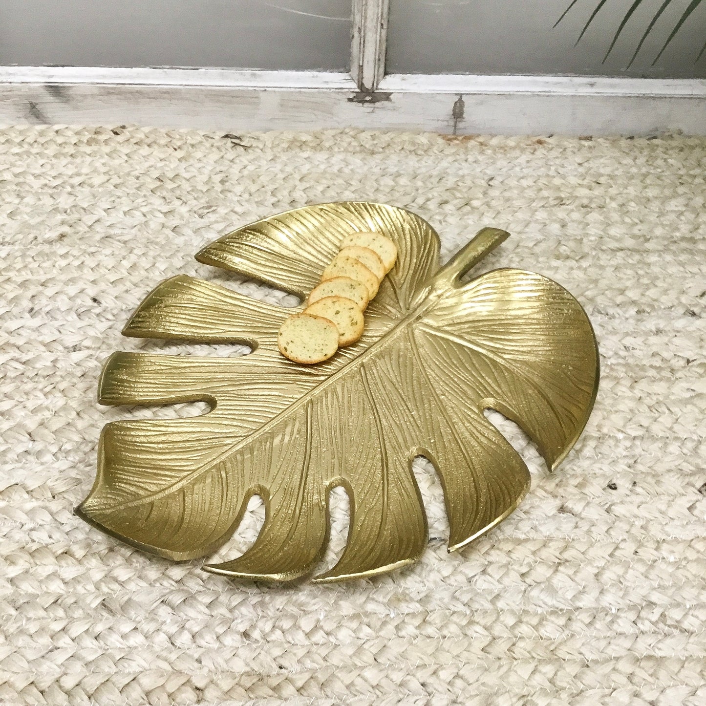 Gold Leaf Tray - Monstera