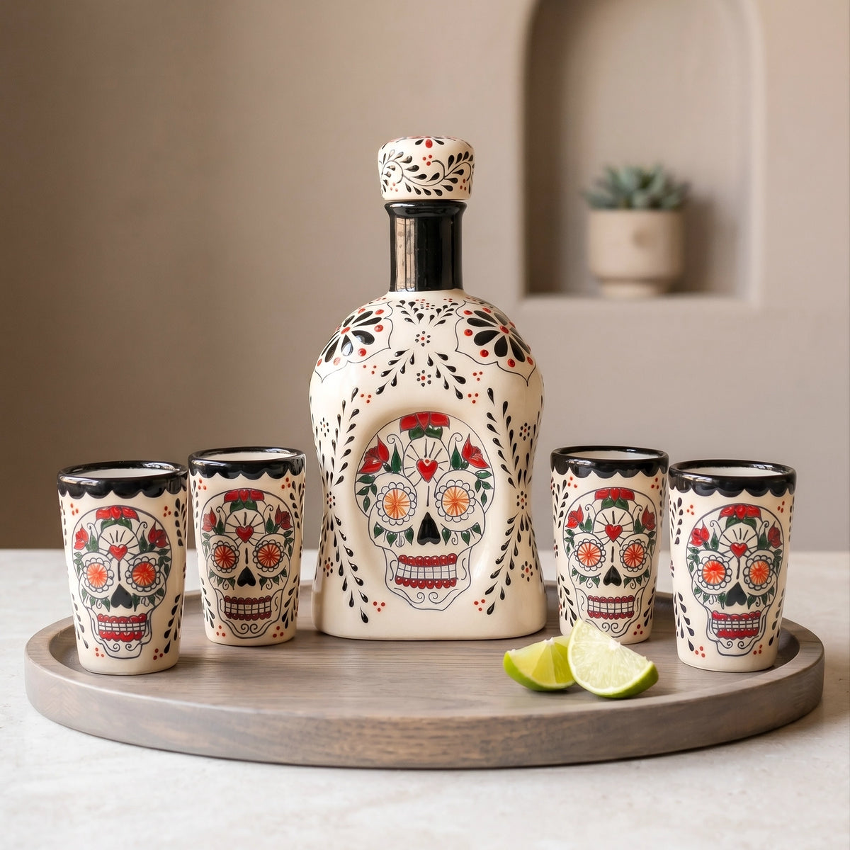 Tequila Decanter Set - Catrina Sugar Skull