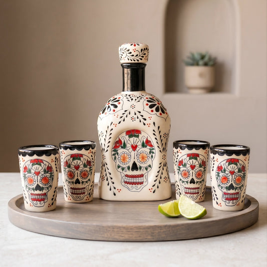 Tequila Decanter Set - Catrina Sugar Skull