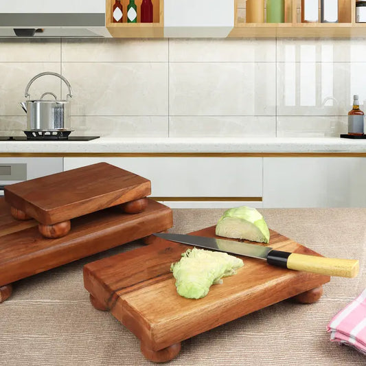 Acacia Butcher Block, Brown 14, 12 and 8 Inch Cutting Board; Set of 3