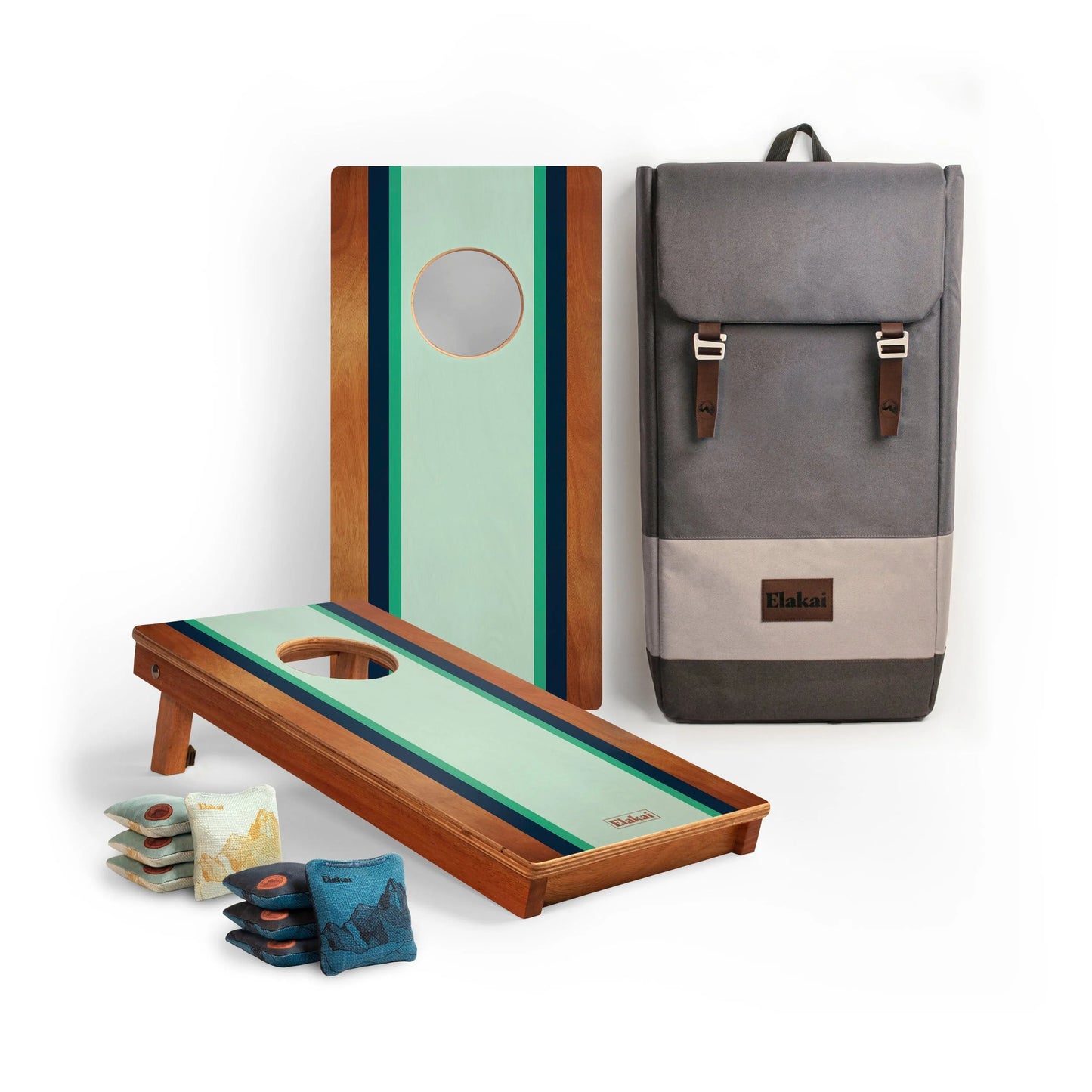 1ft x 2ft Travel Gidget Surf Mahogany Pathfinder Cornhole Board Set