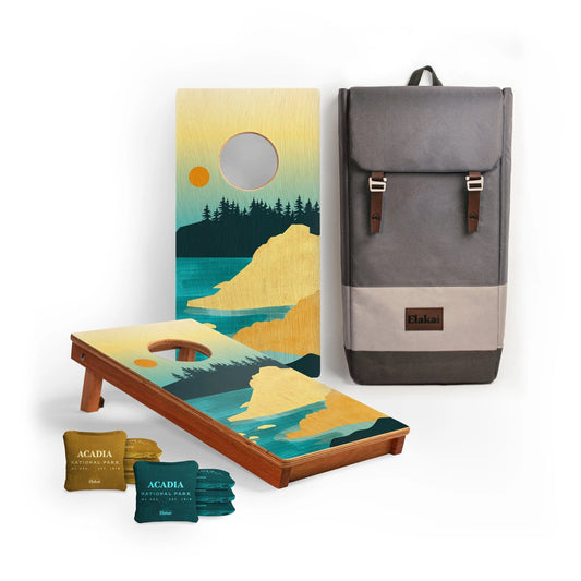 1ft x 2ft Travel Acadia National Park Mahogany Pathfinder Cornhole Board Set