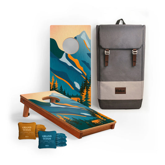 1ft x 2ft Travel Grand Teton National Park Mahogany Pathfinder Cornhole Board Set
