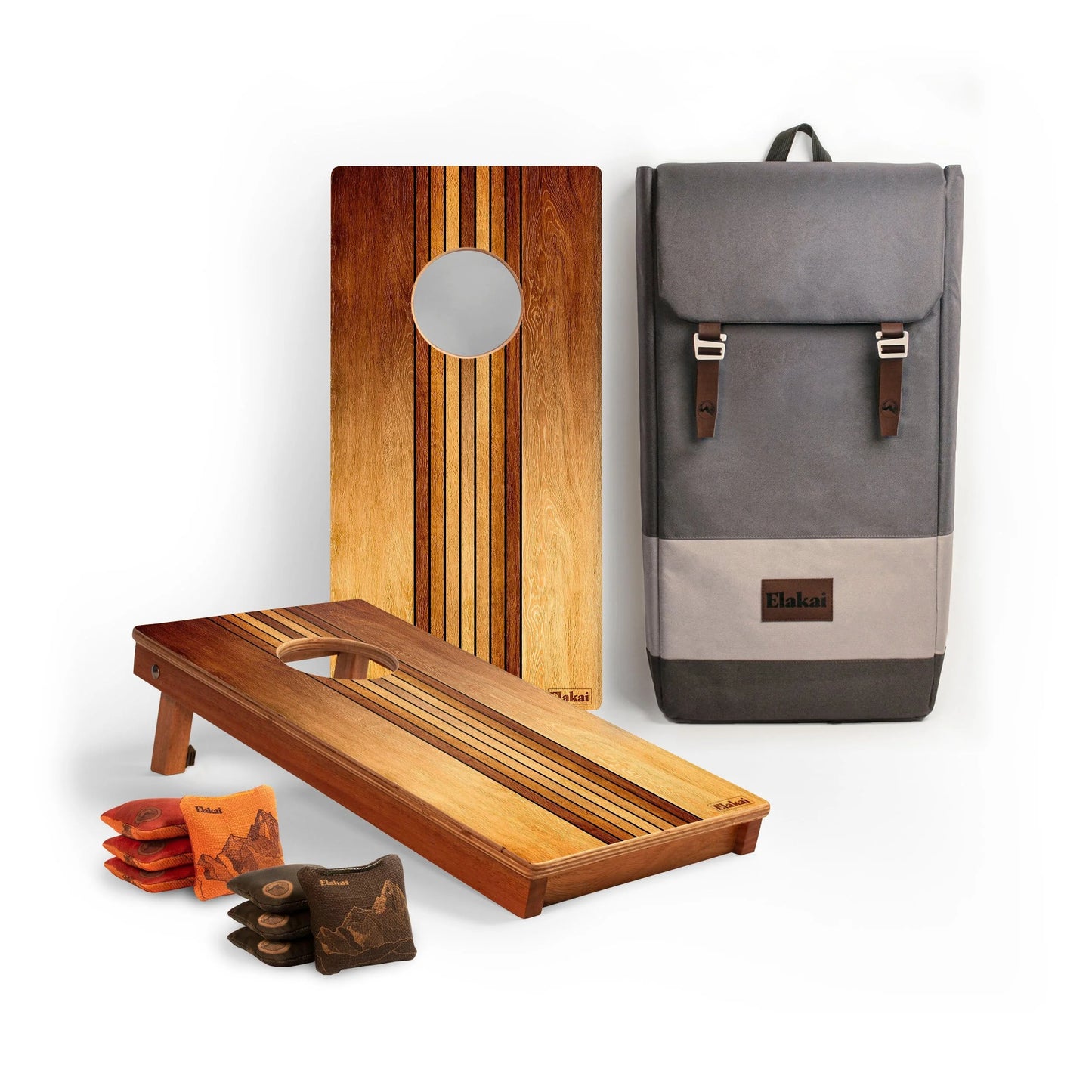 1ft x 2ft Travel Retro Woody Mahogany Pathfinder Cornhole Board Set