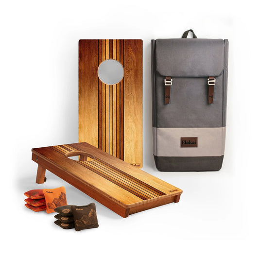 1ft x 2ft Travel Retro Woody Mahogany Pathfinder Cornhole Board Set