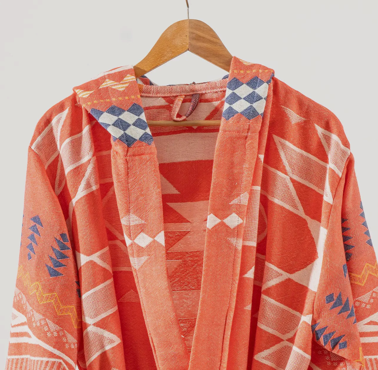 Tribal Bathrobe Turkish Cotton Light Weight Robe Orange