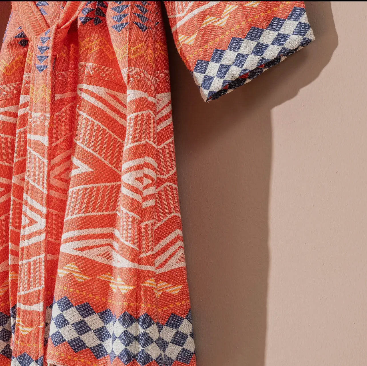 Tribal Bathrobe Turkish Cotton Light Weight Robe Orange