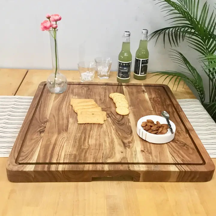 Acacia Wood Butcher Block Juice Groove Cutting Board