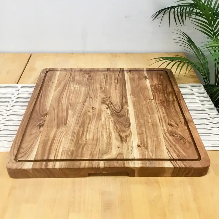 Acacia Wood Butcher Block Juice Groove Cutting Board