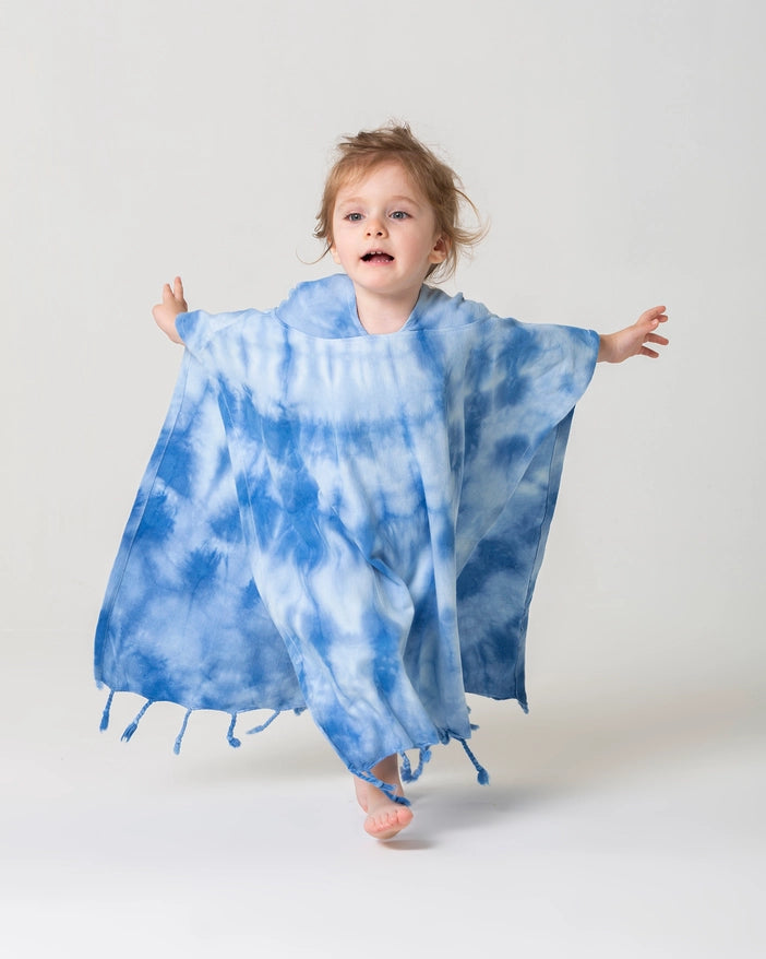 Kid 100% Cotton Hooded Poncho Surf Changing Swimming Beach Towel