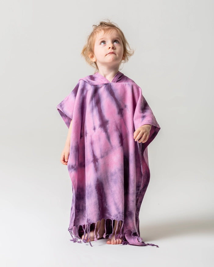Kid 100% Cotton Hooded Poncho Surf Changing Swimming Beach Towel