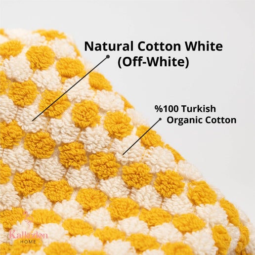 100% Organic Turkish Cotton Heavy Pom Pom Bath Towel