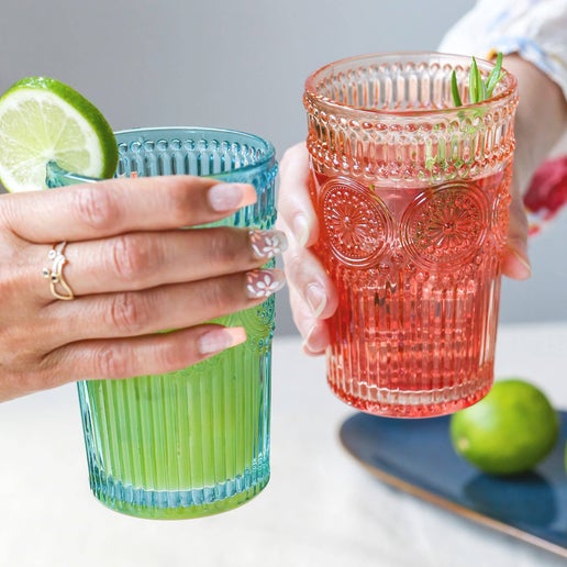 13 oz. Vintage Textured Drinking Glasses (Set of 6)