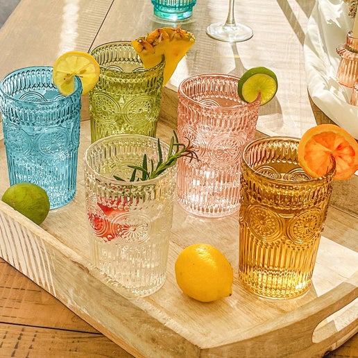 13 oz. Vintage Textured Drinking Glasses (Set of 6)