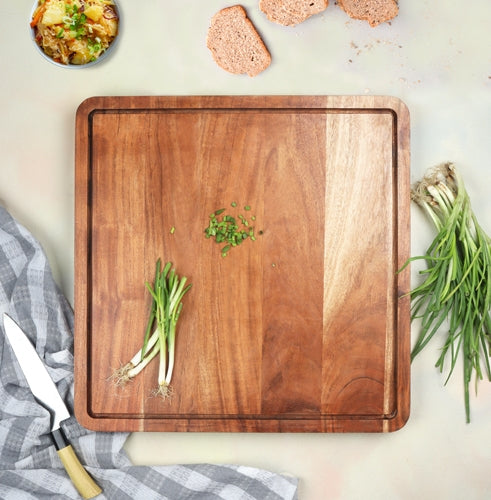Acacia Wood Butcher Block Juice Groove Cutting Board