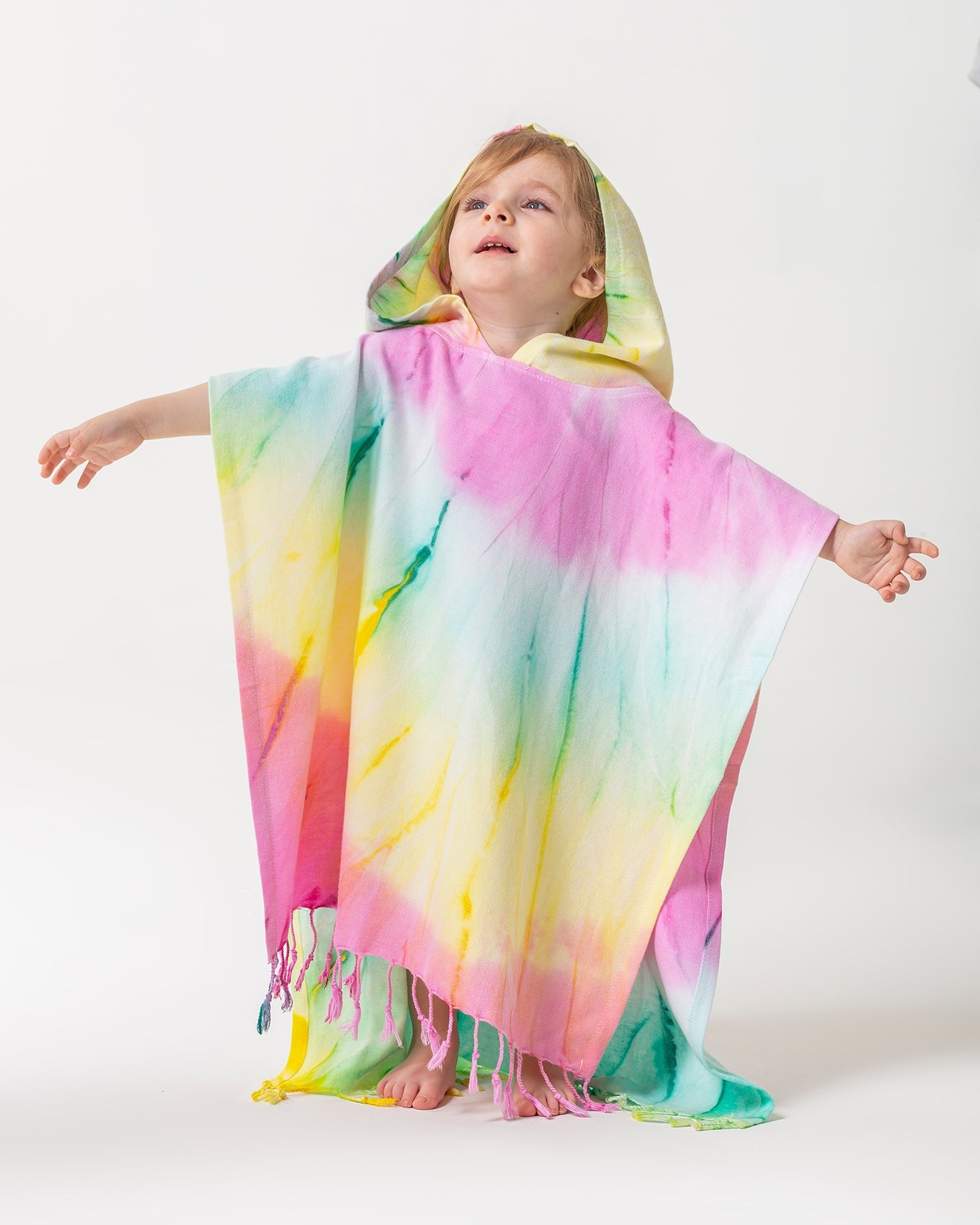 Kid 100% Cotton Hooded Poncho Surf Changing Swimming Beach Towel