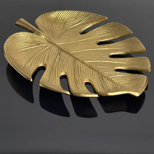 Gold Leaf Tray - Monstera